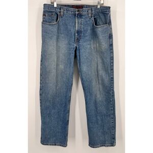 Perry Ellis America Mens Straight Leg Blue Denim Jeans Medium Wash 36x30